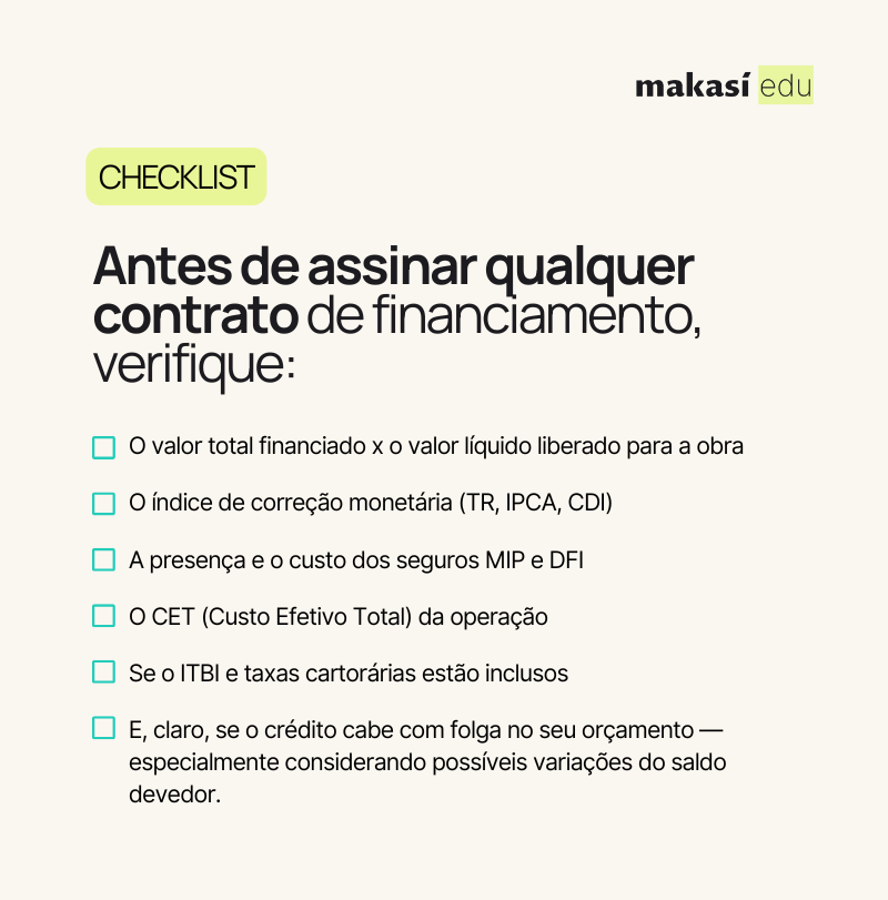 Checklist antes de assinar o contrato 
