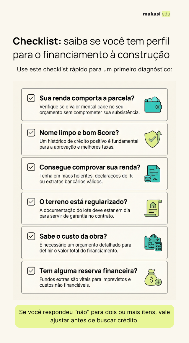 Checklist: saiba se você tem perfil para o financiamento à construção