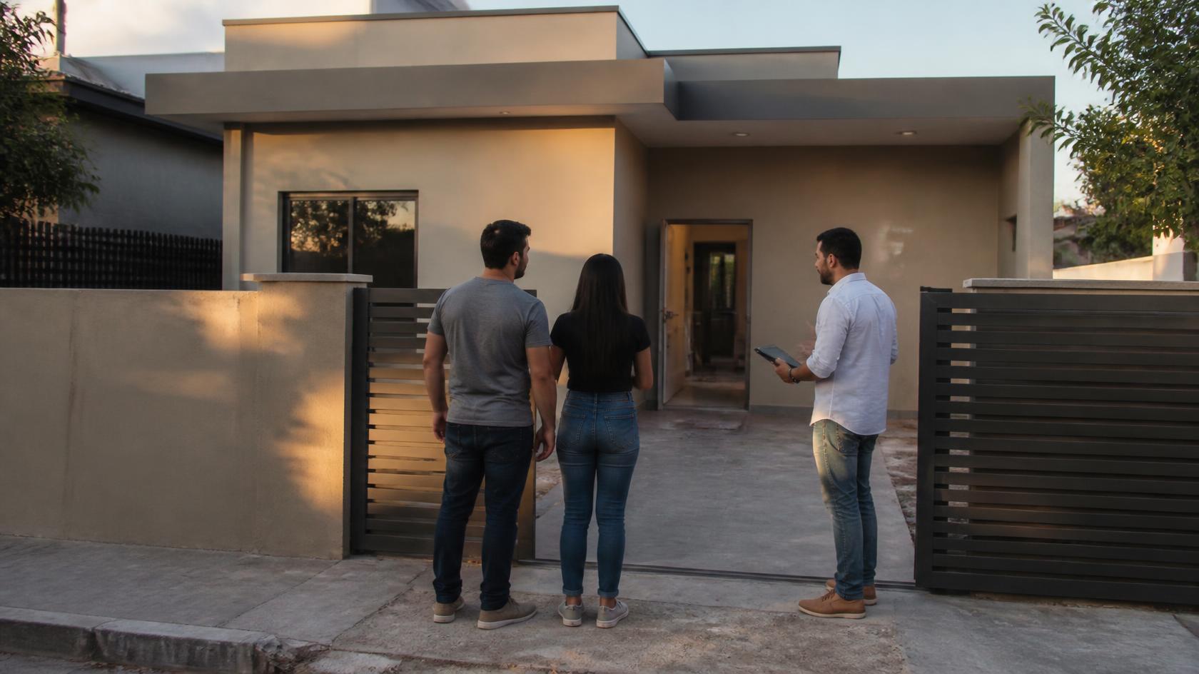Casal acompanha a obra da casa quase pronta, protegida pelo seguro de entrega de obra